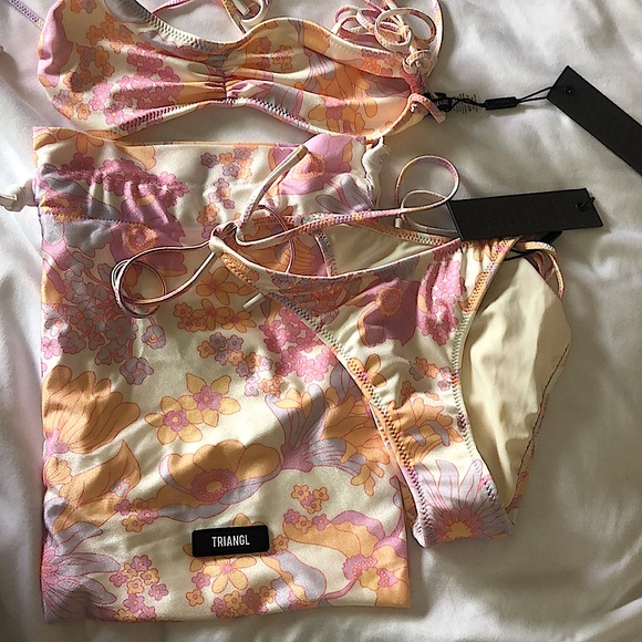 TRIANGL GRETA - SHERBET FLORAL SET + BAG NWT - Picture 10 of 11